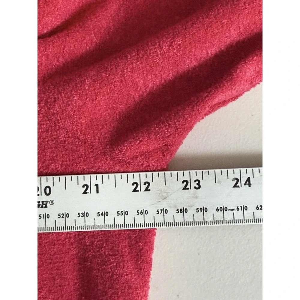 Miss Elaine Full Length Fleece Robe Womens M Red Zip Up Pockets Long Sleeve Cozy